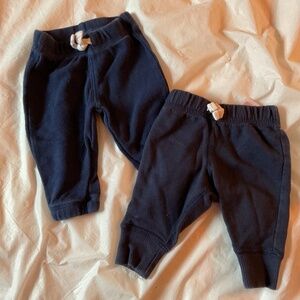 2 pair newborn carters elastic waist pants